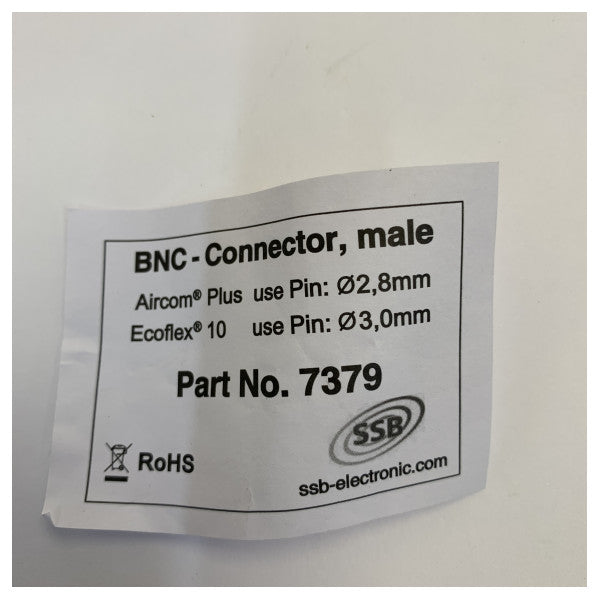 SSB Ηλεκτρονικός συνδετήρας BNC-αρσενικό με κλιπ για Ecoflex-10 & Aircom Plus - 7379