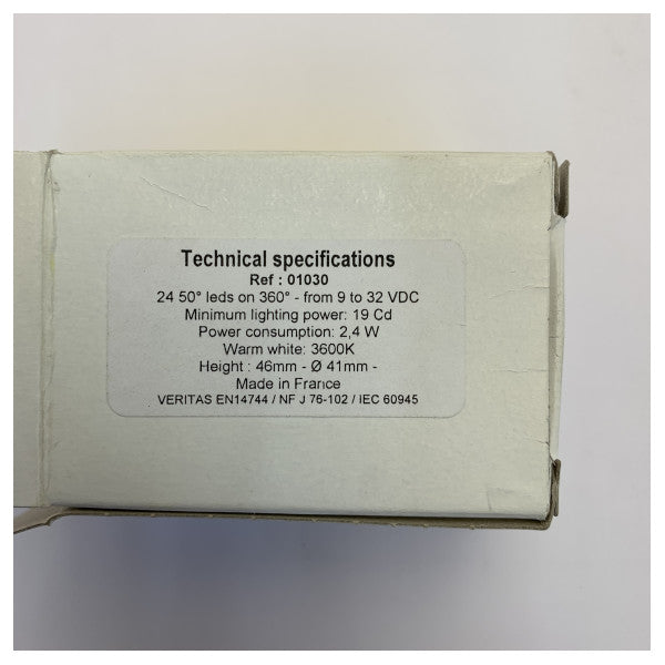 Lámpara LED Mantagua 3NM BAY15D - Luces de Navegación Marinas - 10-30V