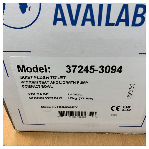 Sanitário Elétrico Compacto Jabsco Quiet Flush 24V - 37245-3094