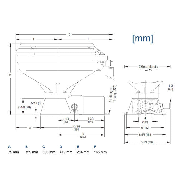 Sanitário Elétrico Compacto Jabsco Quiet Flush 24V - 37245-3094