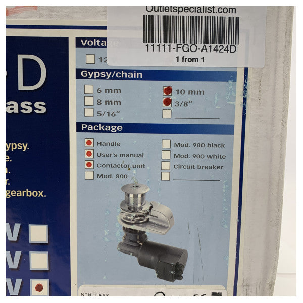 Elektryczna winda kotwiczna Quick Aries 24V 1400W 10 mm z kabestanem - A1424D