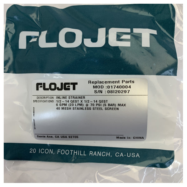 Flojet 01740004 In-Line Water Filter 40 Mesh - Marine Water Pump Filter