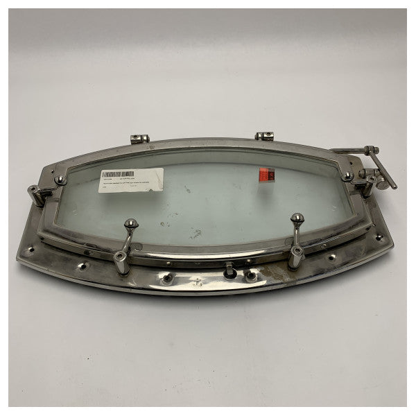 Tempesta tal-azzar inox port hole ellittiku ta' 20.32 x 45.72 cm