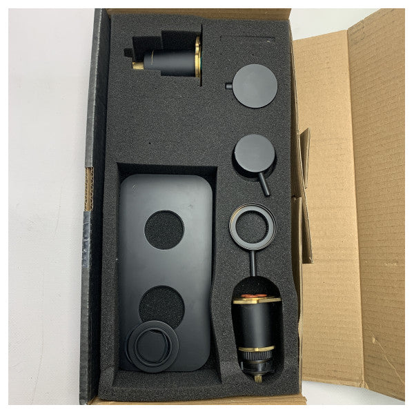 Elka 020022-04 Mattschwarze Thermostat-Brausebatterie für die Schifffahrt - langlebige, korrosionsbeständige Unterputzinstallation