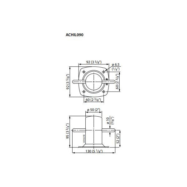 Тумба Vetus ACHIL090 з нержавіючої сталі D90 мм 620 KG