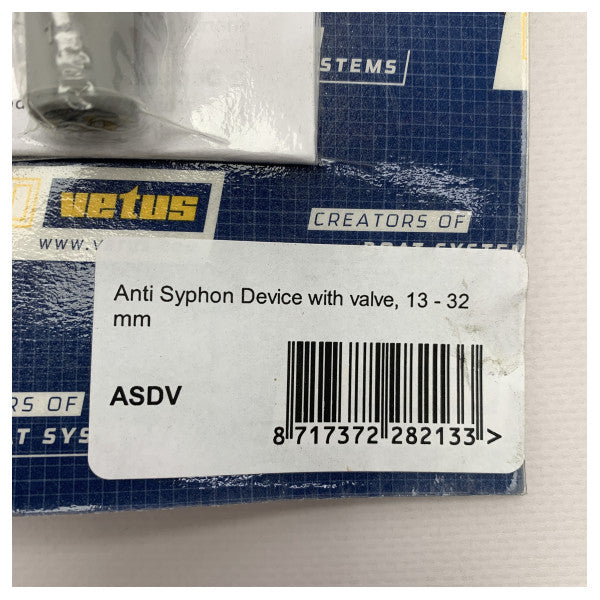 Vetus ASDV 12 - 32 mm πλαστικός εξαερωτήρας με βαλβίδα