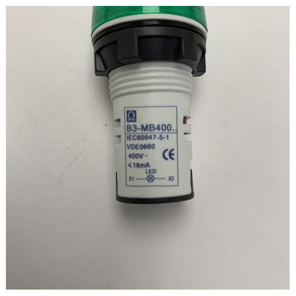 Grøn indikatorlampe i marinekvalitet B3-MB400