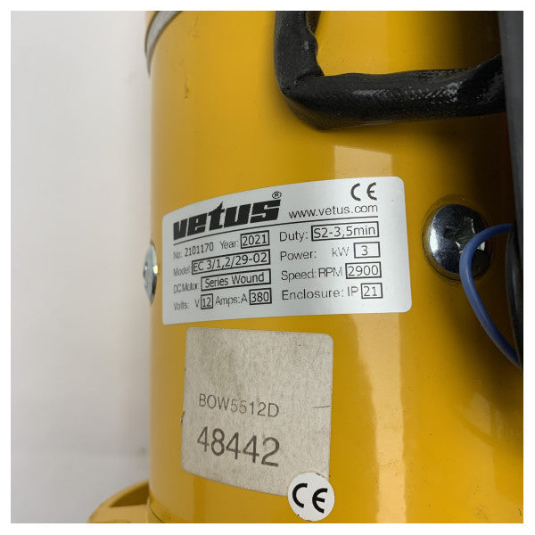 Vetus BOW5512D 55 KGF 12V ηλεκτρικό μοτέρ και ηλεκτρομαγνήτης πηδαλιουχίας - SET0060