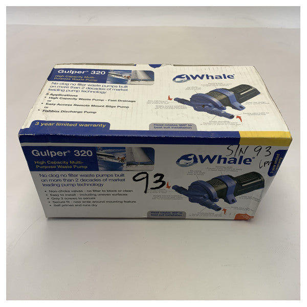 Whale BP2054 Gulper 320 24V gri su | sintine pompası