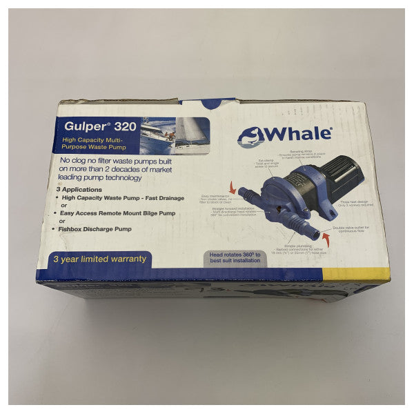 Whale BP2054 Gulper 320 24V gri su | sintine pompası