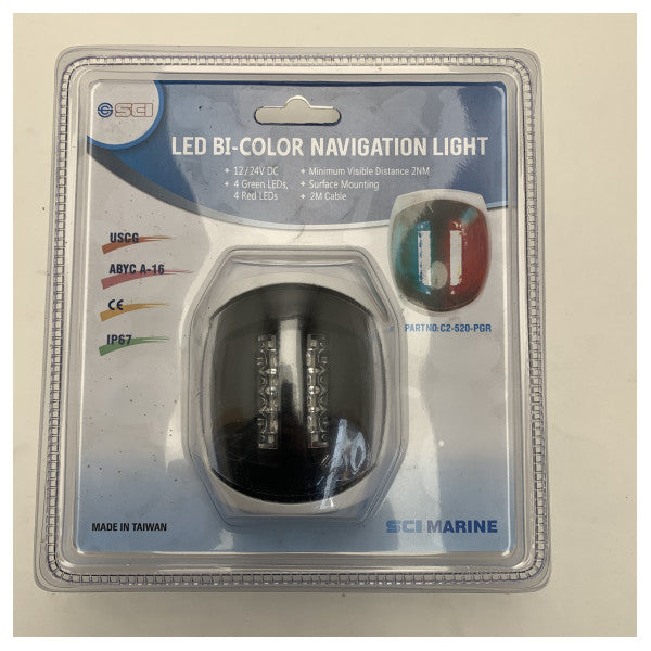 SCI Marine C2-520-PGR grün-rotes Navigationslicht 12/24V