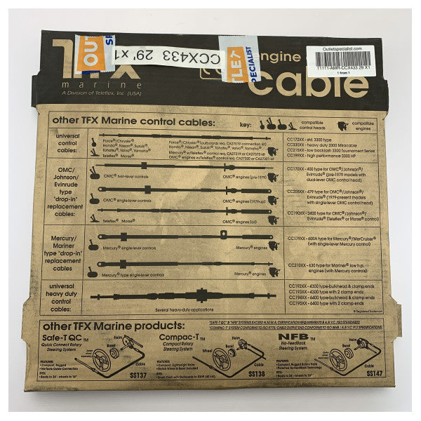 Teleflex Seastar moottorin ohjauskaapeli - CCX433 29ft X1
