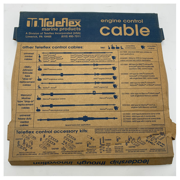 Teleflex CC 205 11ft Marine Engine Control Cable - Kestävä, korroosionkestävä kaapeli venemoottoreille.