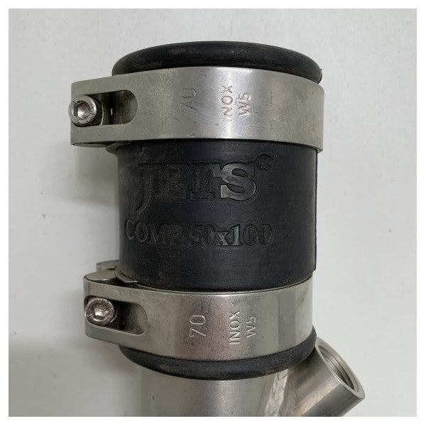 Marine Grade 50mm Stainless Steel Rubber Pipe Coupling with Hose Clamps - Durable & Corrosion Resistant