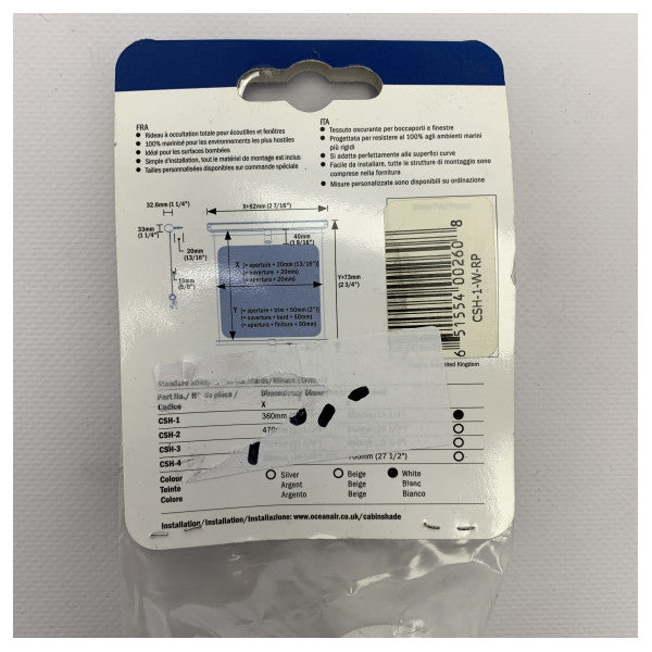 Roleta do kabiny Dometic OceanAir 360 x 440 mm - CSH-1-W-RP