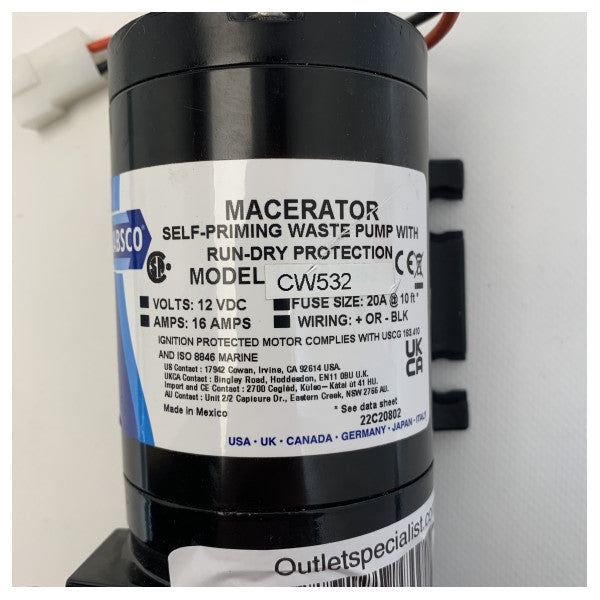 Pompa tal-ilma mormi li taqbad lil Jabsco bi protezzjoni niexfa cw532