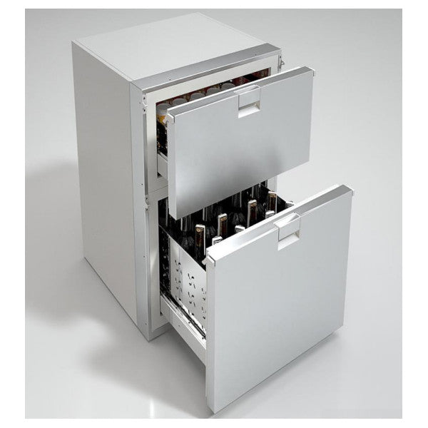 Frigonautica FC4 kylskåp under disk i rostfritt stål med 2 lådor 130L 12/24V