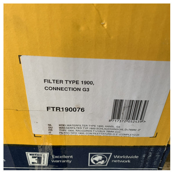 Strainer tal-ilma raw Vetus tat-tip 1900 FTR190076 b'kapacità għolja ta' 57 mm