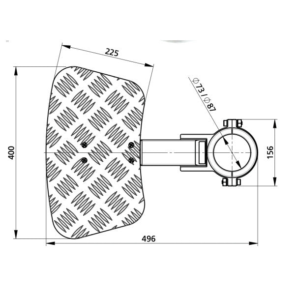 Vetus FTREST73 シートサポート用アルミニウム製フットレスト 73 mm 折りたたみ式