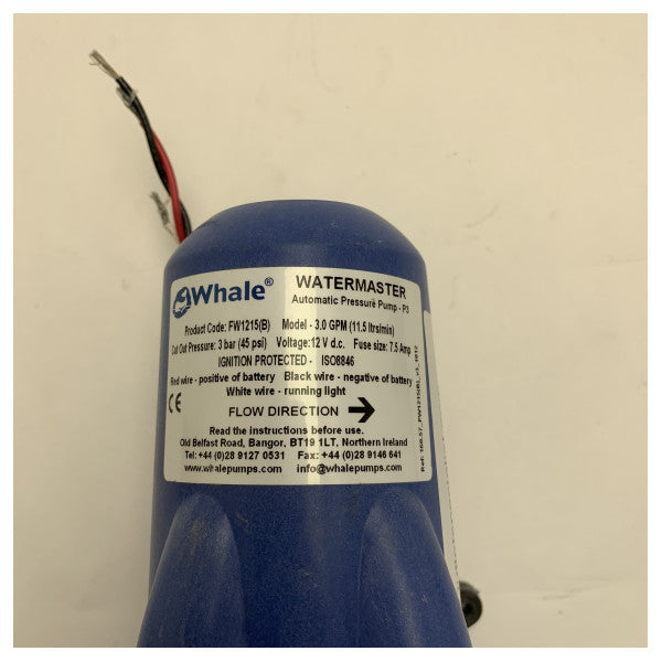 KÄYTETTY Whale FW1215 (B) Watermaster automaattinen merivesipumppu 12V kestävä suolaveden kestävä 11.5L
