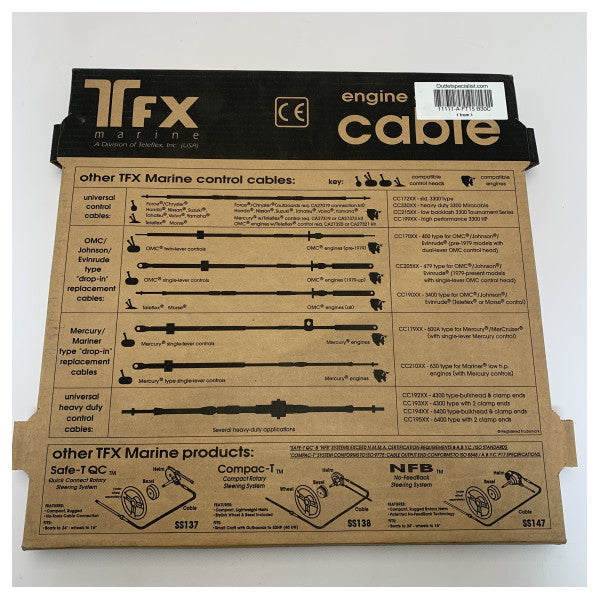 Cavo di comando dell'acceleratore marino Teleflex FT15 B30C - Controllo preciso e duraturo del motore della barca