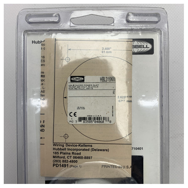 ハッベルツイスト&ロック16Aシャワー電源接続 - HBL316NM