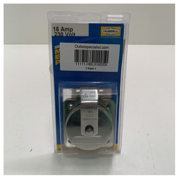 Hubbell Marine Edelstahl 316SS 16A 230V Landstromanschluss Dauerhaft Wetterfest