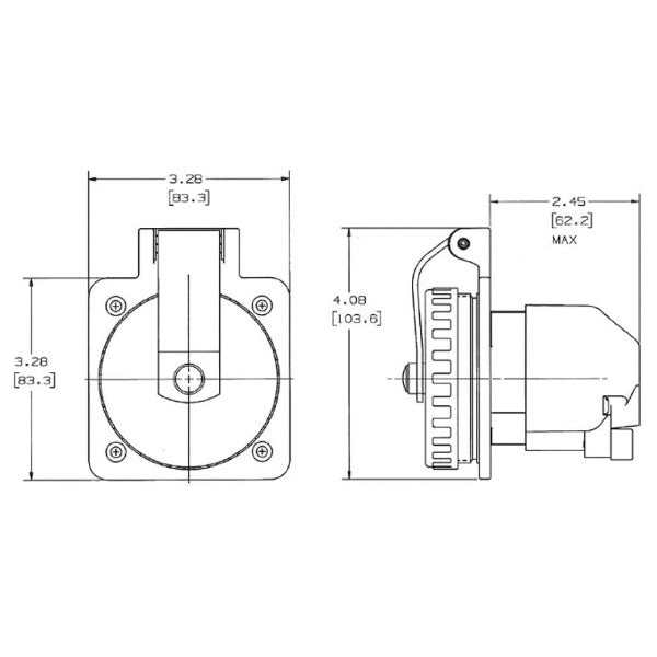 Hubbell Marine Edelstahl 316SS 16A 230V Landstromanschluss Dauerhaft Wetterfest