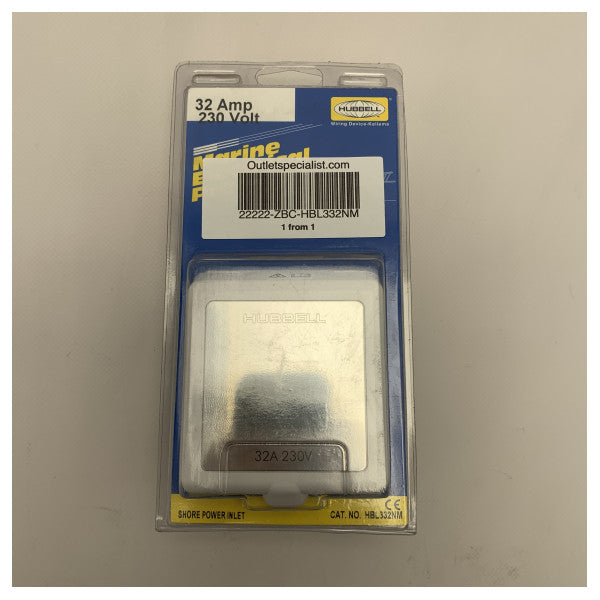 ハッベル HBL332NM 32A シャワー電源インレット ステンレススティール