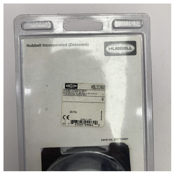 ハッベル HBL332NM 32A シャワー電源インレット ステンレススティール