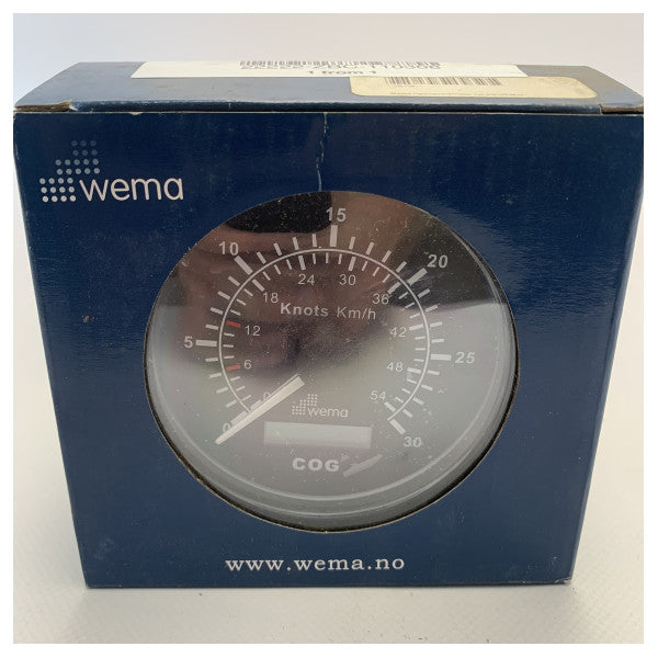 Wema GPS bådhastighedsindikator sort 30 knob - 110308