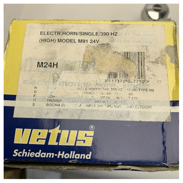 Електрически въздушен клаксон от неръждаема стомана Vetus M24H 24V