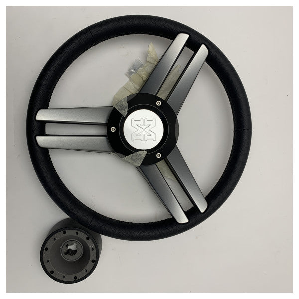 عجلة قيادة إيسوتا MLB 3 أذرع جلد بحري D350 ملم أسود