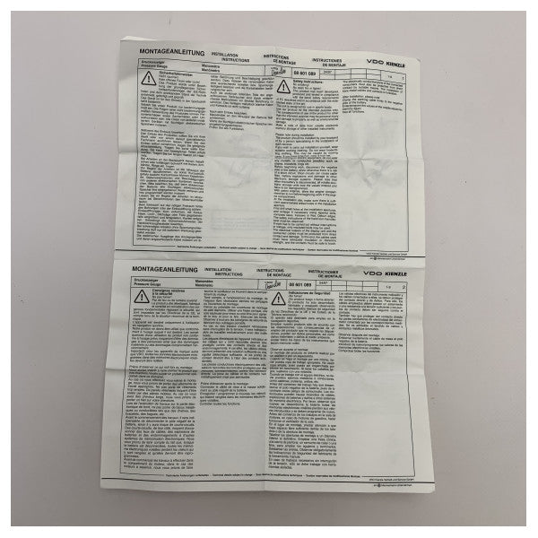VDO 0-10 bar sort rundt trykdisplay 12V - N02-124-130