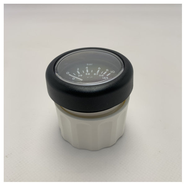 VDO 0-10 bar sort rundt trykdisplay 12V - N02-124-130