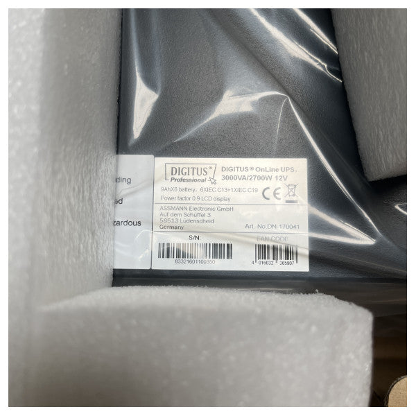 Digitus Professional Online Smart UPS 3000VA Marine-Grade Power Supply with LCD Display and Rack Mount