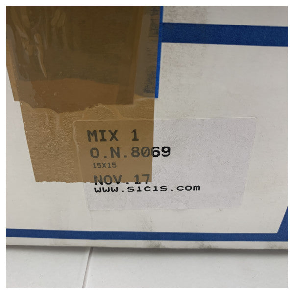 Mosaïque de verre Sicis pour usage marin - Bleu-vert durable avec accents dorés, 15x15mm