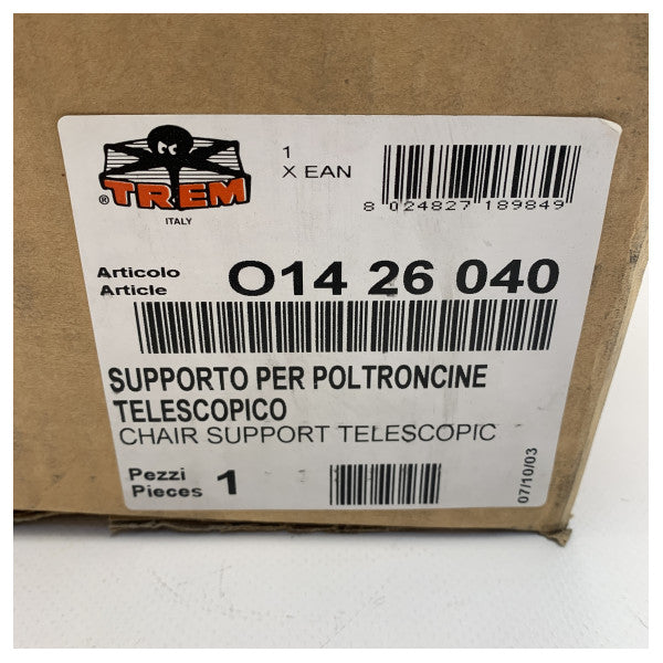 Trem adjustable aluminium pilot seat pedestal 400 to 600 mm - O14 26 040V