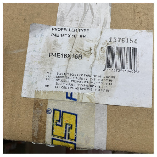 Elica Vetus P4E16X16R a 4 pale da 16 x 16 pollici RH 30 mm