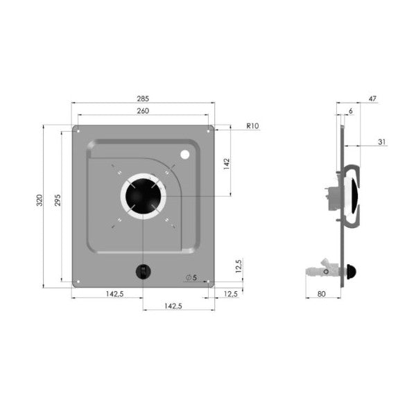 CAN 1口ステンレス・ガスコンロ ビルトイン - PC1320