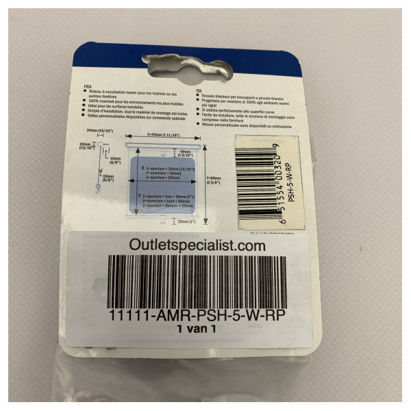 Dometic OceanAir portshade roller blind white 720 x 320 mm - PSH-5-W-RP