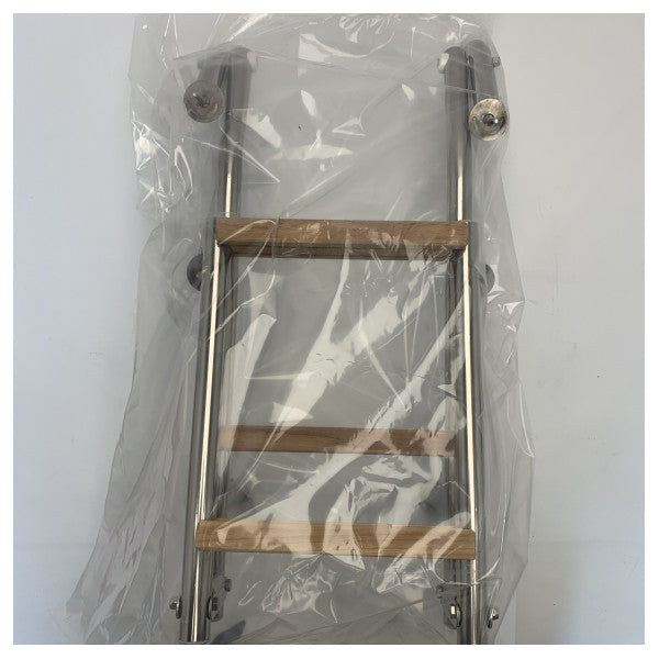 Allpa ανοξείδωτη πτυσσόμενη σκάλα κολύμβησης 3 σκαλοπατιών επιφανειακής τοποθέτησης - S1931003