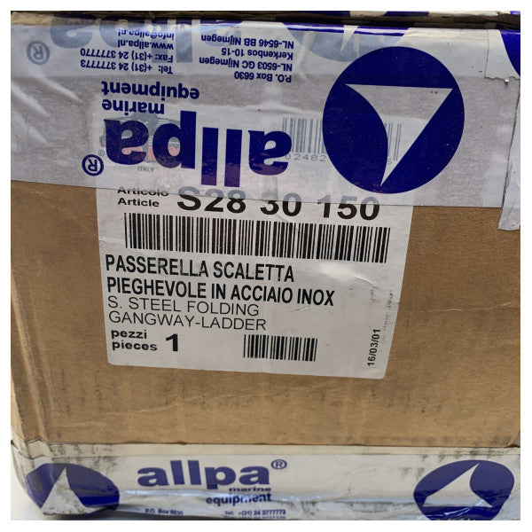 Trem foldable stainless steel 2.2 M gangway - S28 30 150