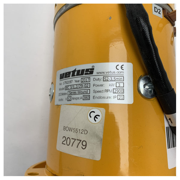 Vetus SET0021 Bugstrahlruder Elektromotor für BOW3512 12V