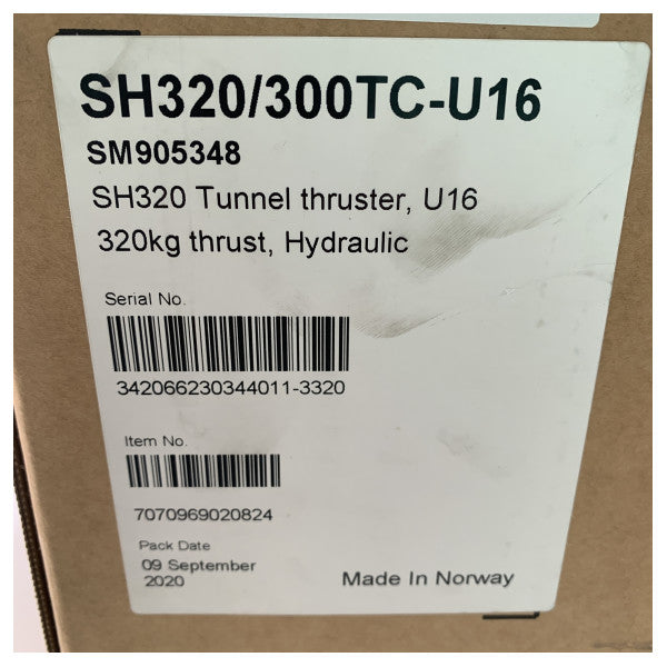 Sleipner Side Power SH320 320 KGF 300 мм хидравличен тунелен подрулващ механизъм - SH320/300TC-U16