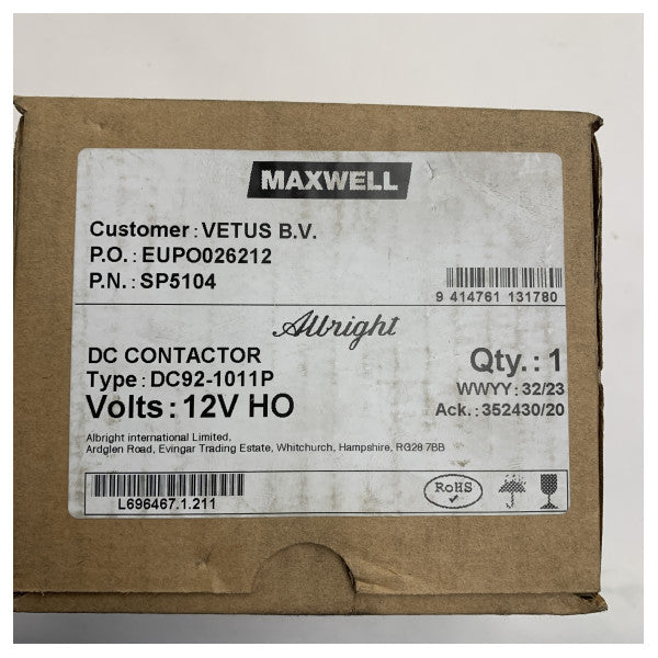 Електромагніт лебідки Maxwell SP5104 160A 12V | реле