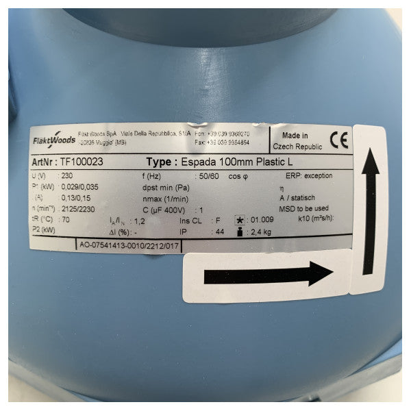 Flakt Woods Espada 100 mm tuuletin 230V - TF100023