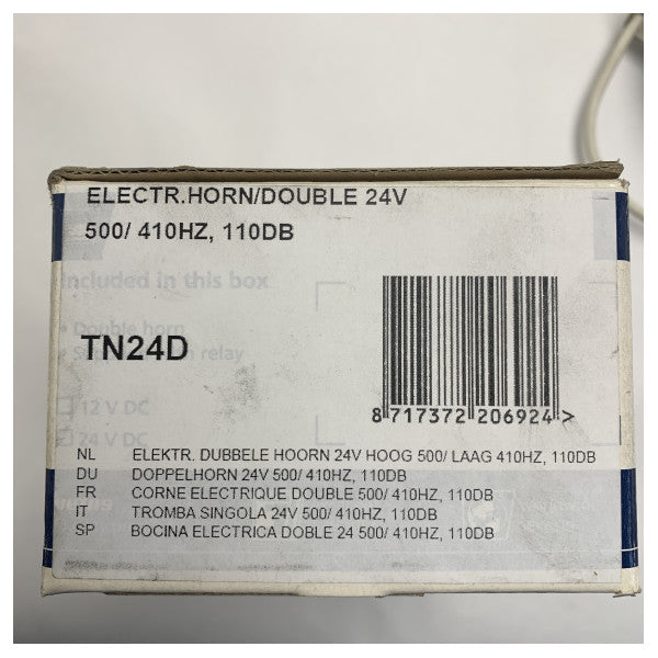 Vetus TN24D acero inoxidable doble bocina de aire 24V