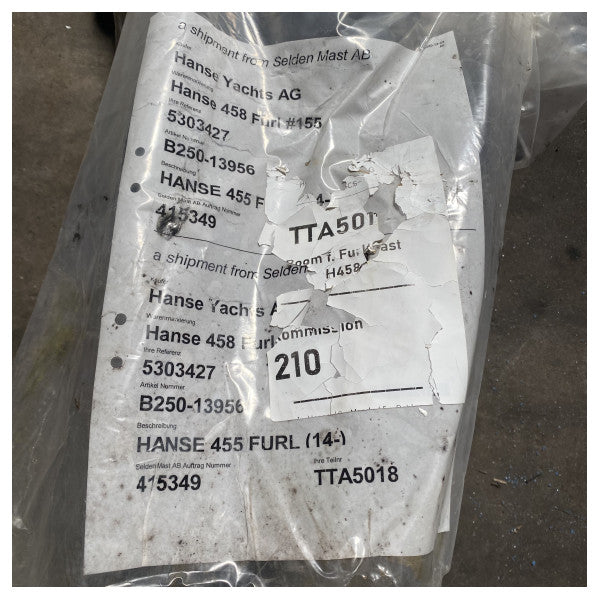 ハンセ455用セルデンB250アルミ製ファーリングブーム - B250-13956