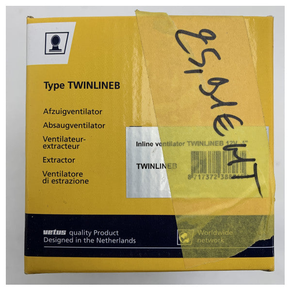 Vetus TWINLINE in-line 102MM 12V utsugingsvifte